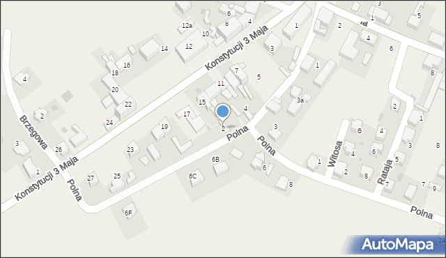 Borów, Polna, 2, mapa Borów