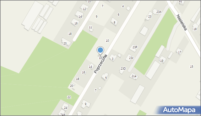 Borowa Góra, Poprzeczna, 12, mapa Borowa Góra