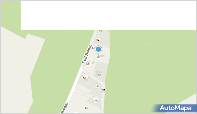 Borowiany, Pod Borem, 62, mapa Borowiany