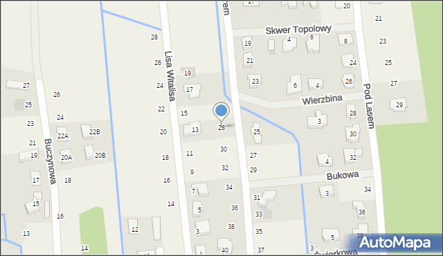 Borówiec, Pod Borem, 28, mapa Borówiec