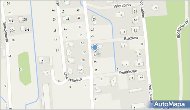 Borówiec, Pod Borem, 33, mapa Borówiec