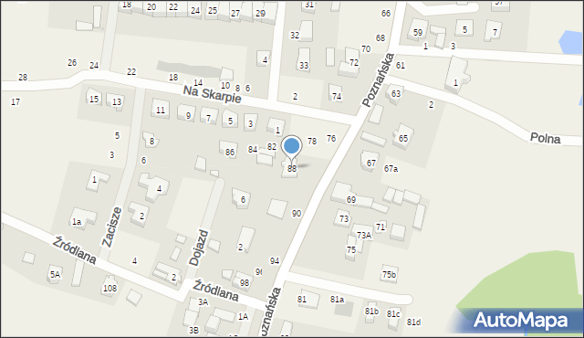 Borówiec, Poznańska, 88, mapa Borówiec