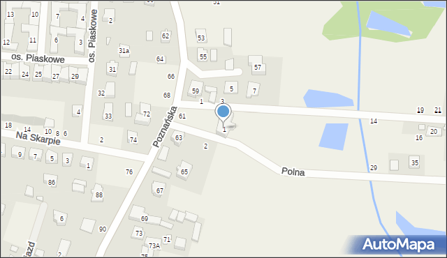 Borówiec, Polna, 1, mapa Borówiec