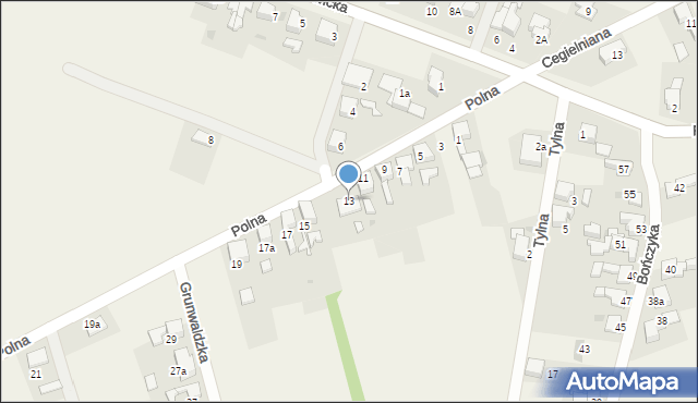 Borucin, Polna, 13, mapa Borucin