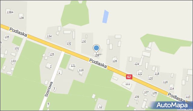 Borzychy, Podlaska, 128, mapa Borzychy
