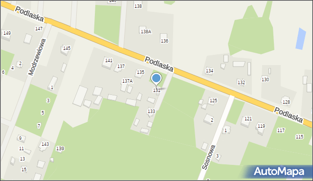 Borzychy, Podlaska, 131, mapa Borzychy