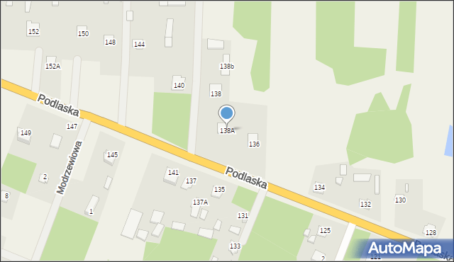 Borzychy, Podlaska, 138A, mapa Borzychy