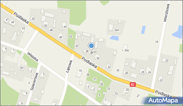 Borzychy, Podlaska, 36, mapa Borzychy