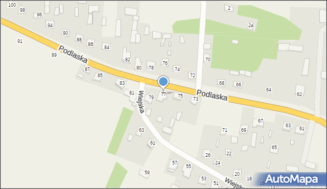 Borzychy, Podlaska, 77, mapa Borzychy