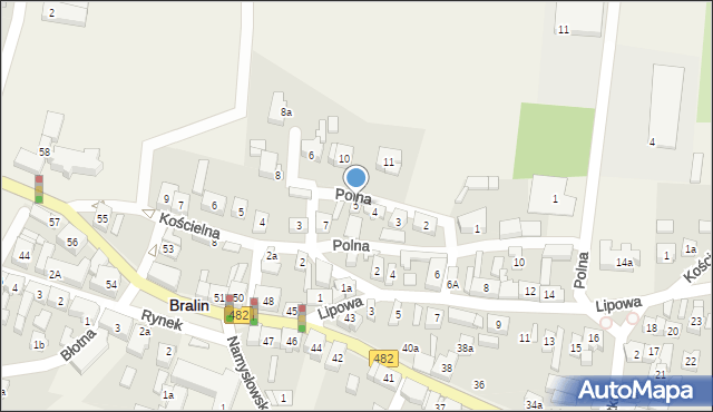 Bralin, Polna, 5, mapa Bralin