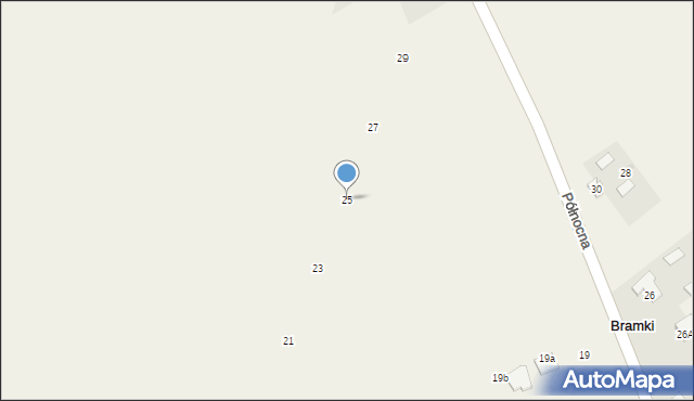 Bramki, Północna, 25, mapa Bramki