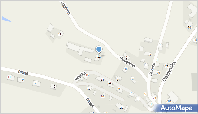 Bratian, Podgórna, 11, mapa Bratian