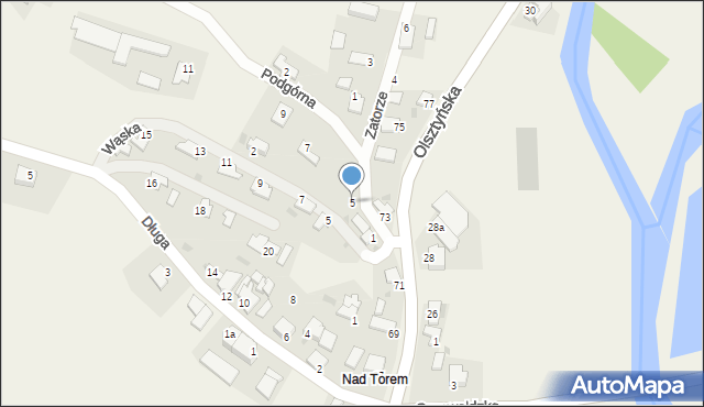 Bratian, Podgórna, 5, mapa Bratian