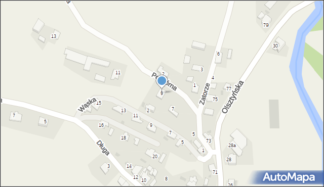 Bratian, Podgórna, 9, mapa Bratian