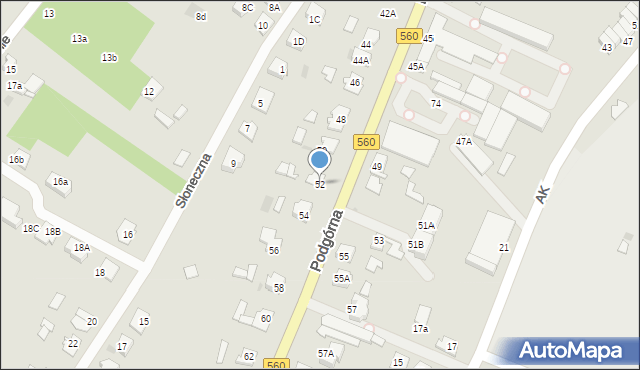 Brodnica, Podgórna, 52, mapa Brodnica