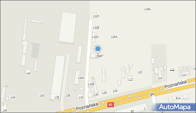 Bronisze, Poznańska, 130A, mapa Bronisze