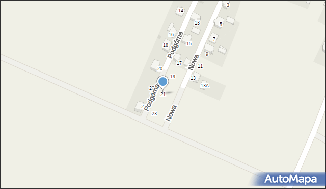 Brożec, Podgórna, 21, mapa Brożec