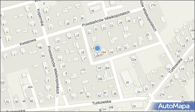 Brudzew, Powstańców Wielkopolskich, 19, mapa Brudzew