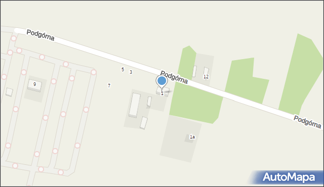 Brudzice, Podgórna, 1, mapa Brudzice