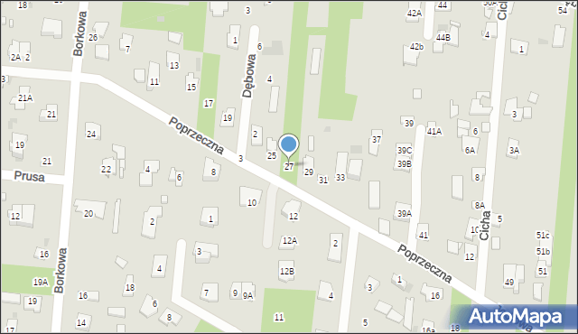 Brwinów, Poprzeczna, 27, mapa Brwinów