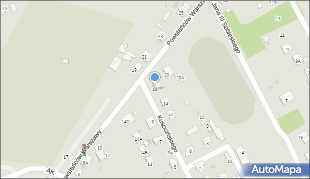 Brwinów, Powstańców Warszawy, 18, mapa Brwinów