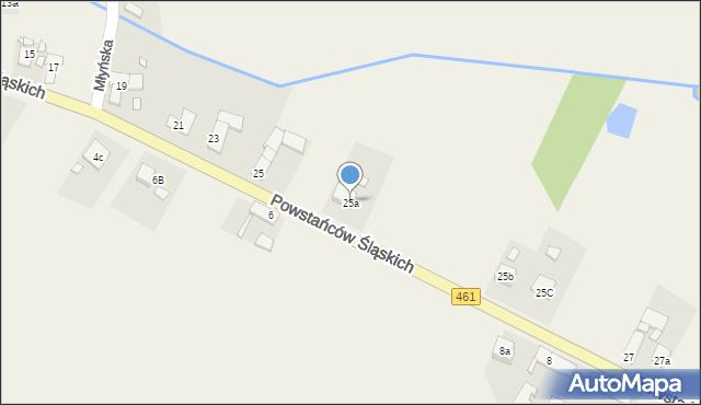 Brynica, Powstańców Śląskich, 25a, mapa Brynica