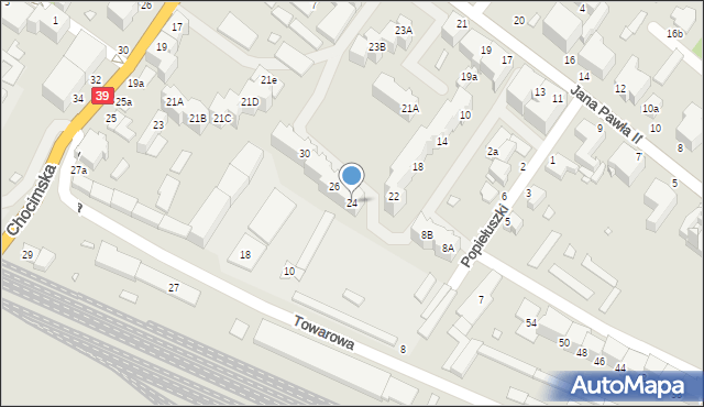 Brzeg, Popiełuszki Jerzego, bł. ks., 24, mapa Brzeg