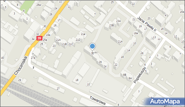 Brzeg, Popiełuszki Jerzego, bł. ks., 30, mapa Brzeg