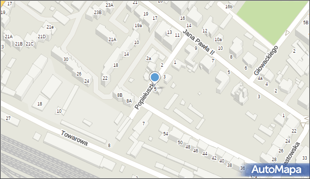 Brzeg, Popiełuszki Jerzego, bł. ks., 5, mapa Brzeg