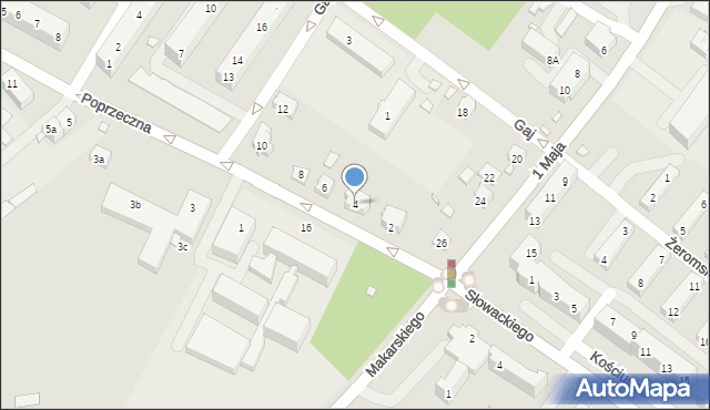 Brzeg, Poprzeczna, 4, mapa Brzeg