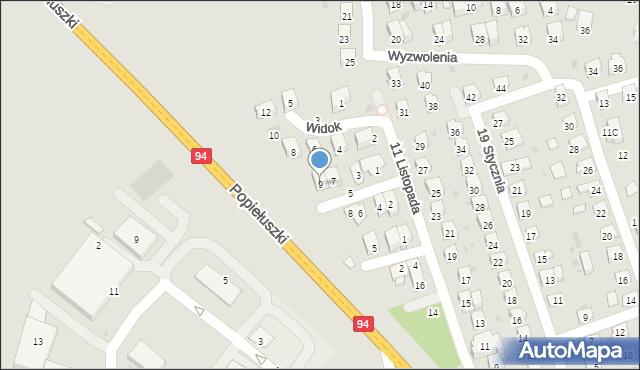 Brzesko, Pod Sadem, 9, mapa Brzesko