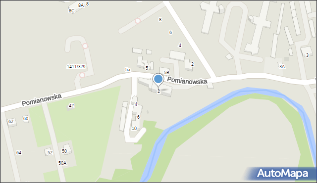 Brzesko, Pomianowska, 2, mapa Brzesko