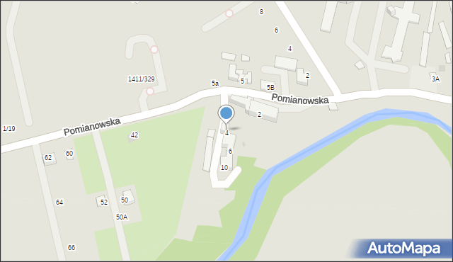 Brzesko, Pomianowska, 4a, mapa Brzesko