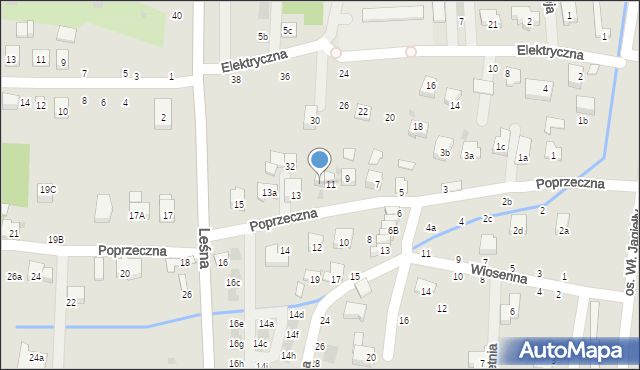 Brzesko, Poprzeczna, 11a, mapa Brzesko