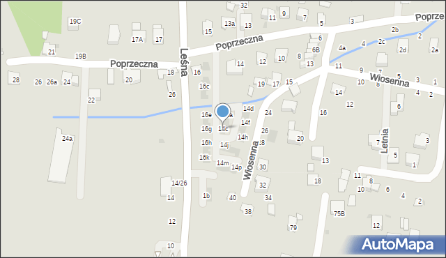 Brzesko, Poprzeczna, 14c, mapa Brzesko