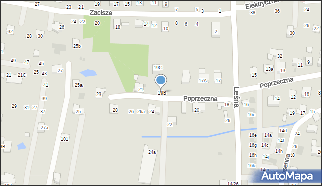 Brzesko, Poprzeczna, 19B, mapa Brzesko
