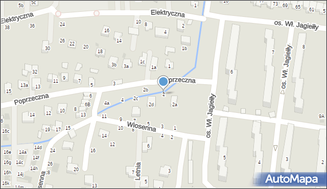 Brzesko, Poprzeczna, 2, mapa Brzesko