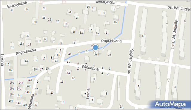 Brzesko, Poprzeczna, 2d, mapa Brzesko