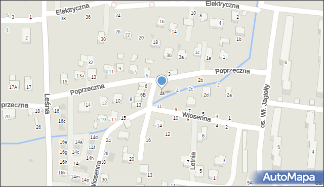 Brzesko, Poprzeczna, 4a, mapa Brzesko