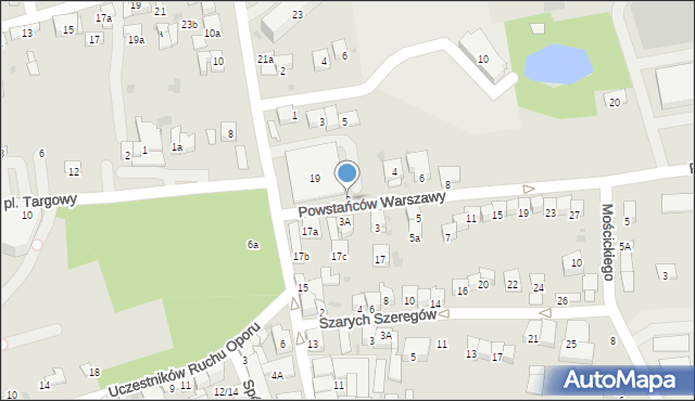 Brzesko, Powstańców Warszawy, 2, mapa Brzesko