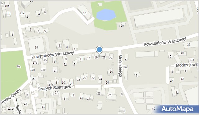 Brzesko, Powstańców Warszawy, 21, mapa Brzesko