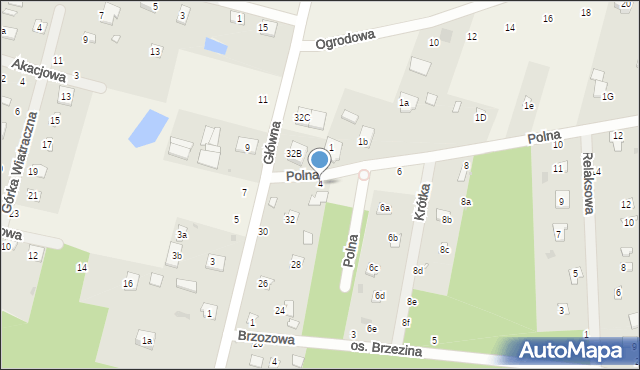 Brzeźce, Polna, 4, mapa Brzeźce