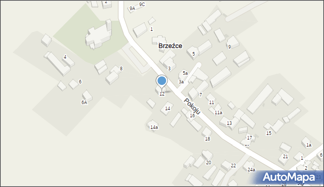 Brzeźce, Pokoju, 12, mapa Brzeźce