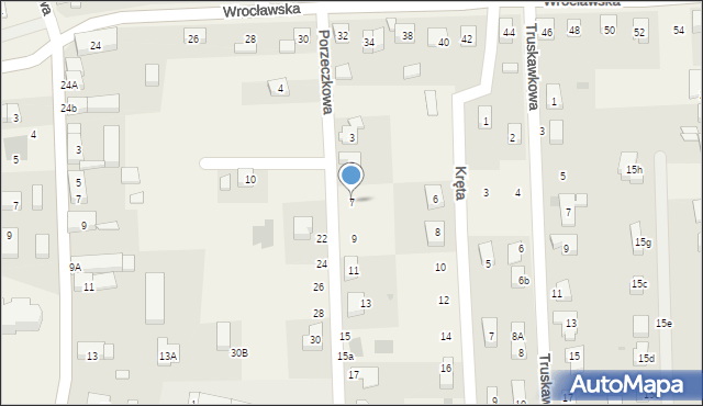 Brzezia Łąka, Porzeczkowa, 7, mapa Brzezia Łąka