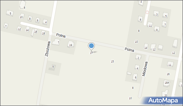 Brzezina, Polna, 17, mapa Brzezina