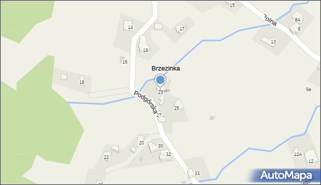 Brzezinka, Podgórska, 23, mapa Brzezinka