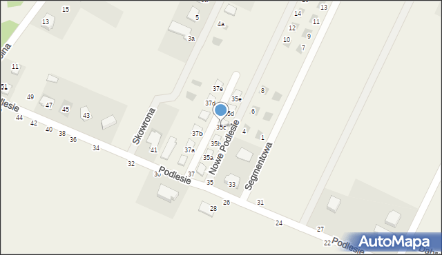 Brzeziny, Podlesie, 35c, mapa Brzeziny