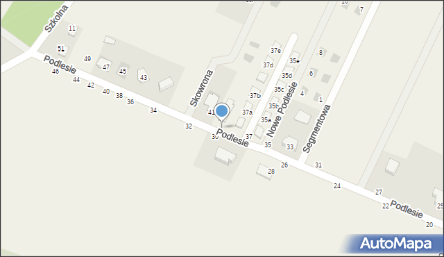 Brzeziny, Podlesie, 39, mapa Brzeziny