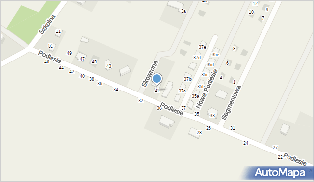 Brzeziny, Podlesie, 41, mapa Brzeziny