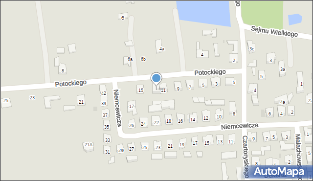 Brzeziny, Potockiego Ignacego, 13, mapa Brzeziny